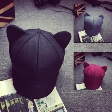 Korea Cat Ear Octagonal Cap for Mujer Solid Plain Woolen Felt Artist Beret Hat  eb-88137668